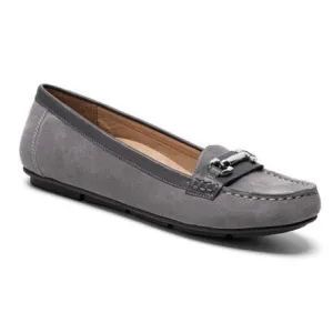 Vionic Kenya gray suede loafers 5