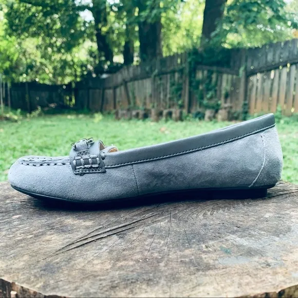 Vionic Kenya gray suede loafers 5
