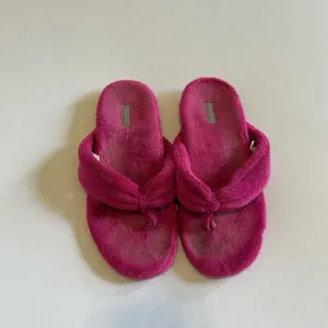 Vionic Lydia Pink fuzzy flip flop sandals 7.5