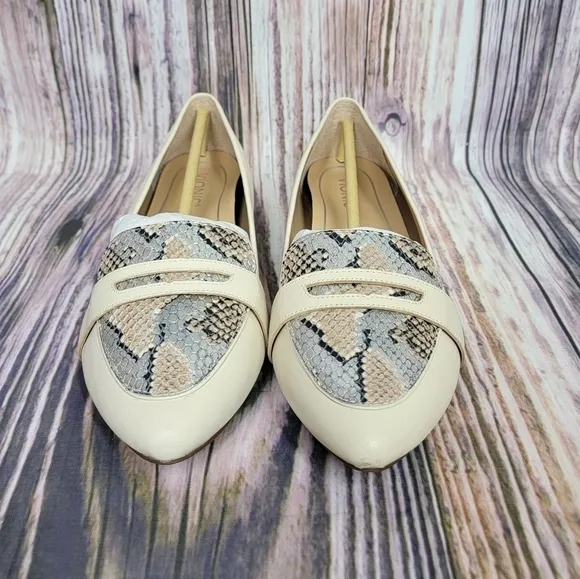 𝅺Vionic Savannah Cream Boa Print Point Toe Flats New Size 10 Wide