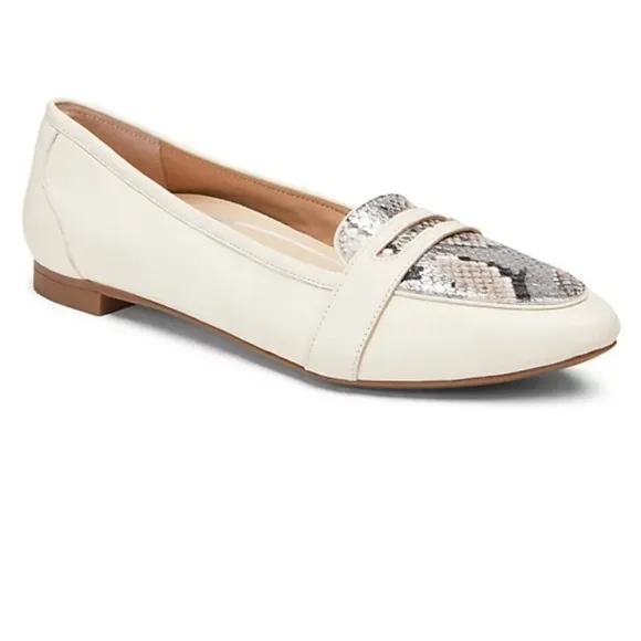 𝅺Vionic Savannah Cream Boa Print Point Toe Flats New Size 10 Wide