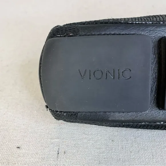 Vionic Sydney Leather Reptile Embossed Black Sparkle Loafers/Flats - Size 8