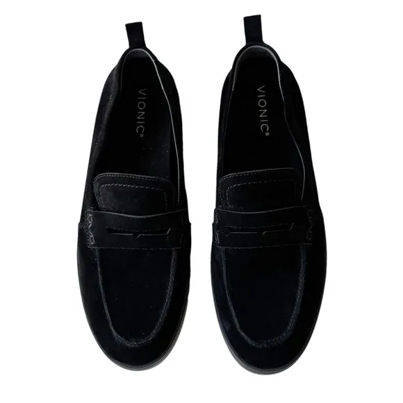 Vionic Uptown Black Suede Leather Flexible Sole Comfort Loafer | 11 W