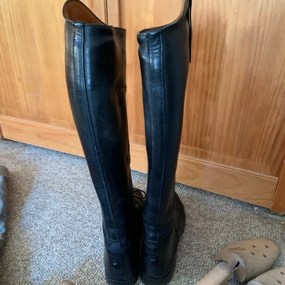 VOGEL pull on field boots custom but equivalent to 7 regular calf BLACK LEATHER