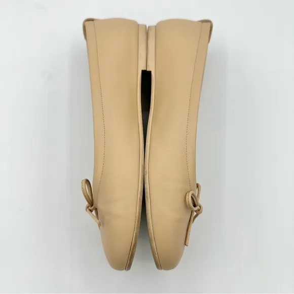 Von Holzhausen The Ballet Flat neutral latte color bow toe vegan round toe