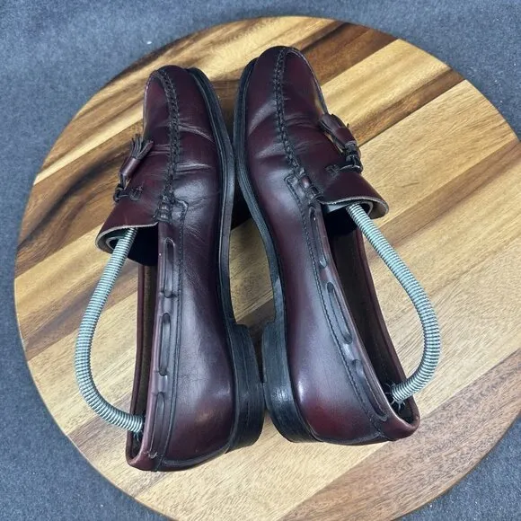 Vtg GH Bass Weejuns Loafers Mens 10D Burgundy Leather Grayson Tassel USA Made