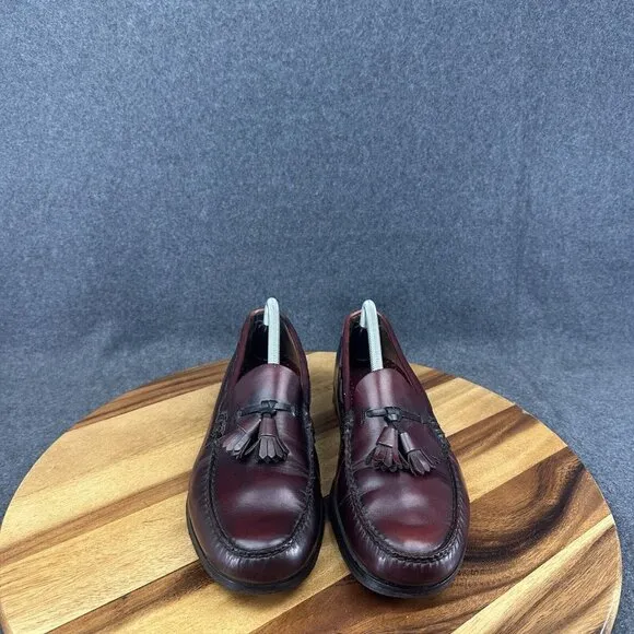 Vtg GH Bass Weejuns Loafers Mens 10D Burgundy Leather Grayson Tassel USA Made