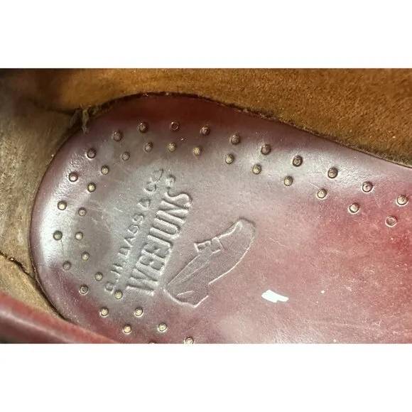 Vtg GH Bass Weejuns Loafers Mens 10D Burgundy Leather Grayson Tassel USA Made