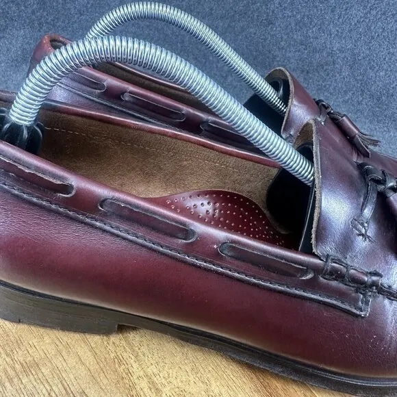 Vtg GH Bass Weejuns Loafers Mens 10D Burgundy Leather Grayson Tassel USA Made