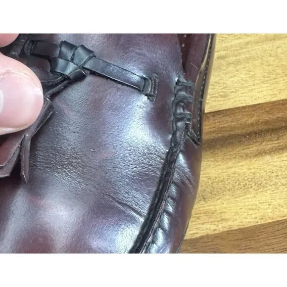 Vtg GH Bass Weejuns Loafers Mens 10D Burgundy Leather Grayson Tassel USA Made