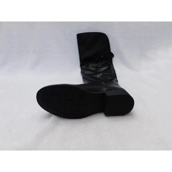 W567 Sun   Stone Black Wide Calf Allicce Faux Leather Over-The-Knee Boots 8.5 M
