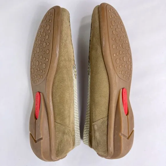 Waldlaufer Harriet Brown Suede White Croc Embossed Slip On Wedge Heel Loafers 41
