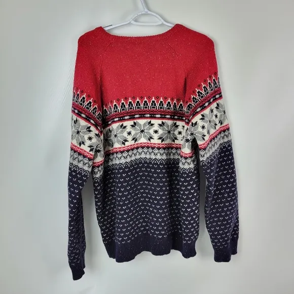 Winter Fair Isle Knit Sweater Thick Warm Sz XL Like New NWOT