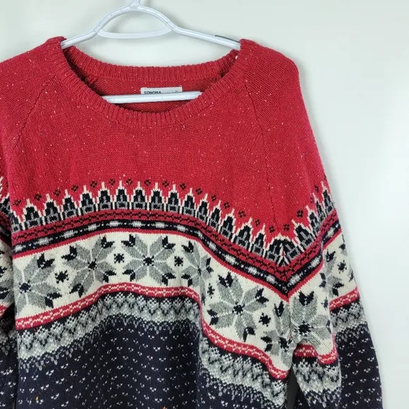 Winter Fair Isle Knit Sweater Thick Warm Sz XL Like New NWOT