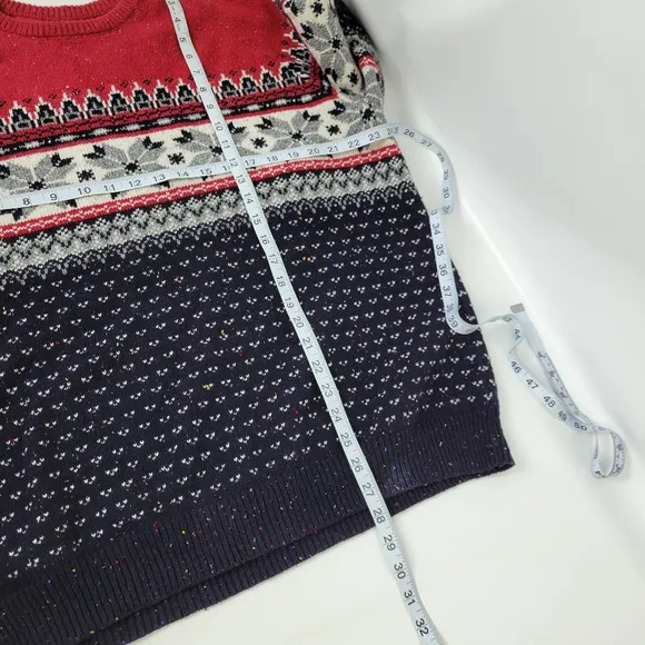 Winter Fair Isle Knit Sweater Thick Warm Sz XL Like New NWOT