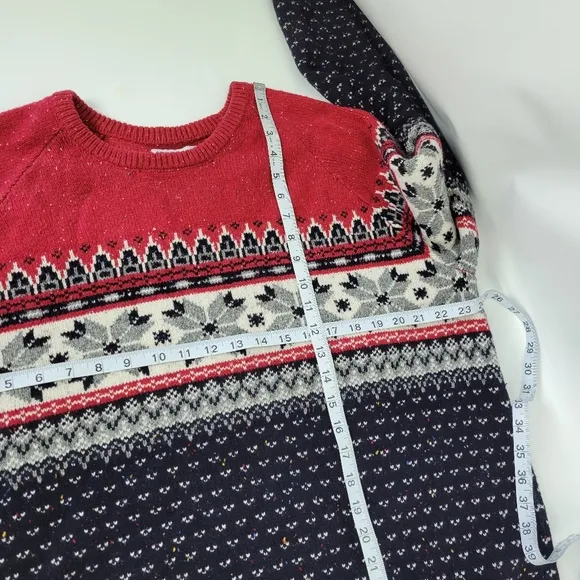 Winter Fair Isle Knit Sweater Thick Warm Sz XL Like New NWOT