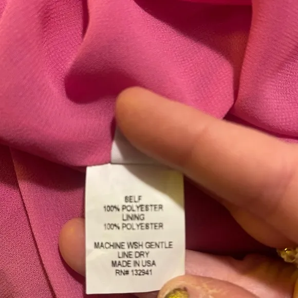 Women’s Amanda Uprichard Hot Pink Babydoll Dress w/Lace Up Back &amp; Ruffle Sleeves