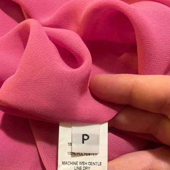 Women’s Amanda Uprichard Hot Pink Babydoll Dress w/Lace Up Back &amp; Ruffle Sleeves