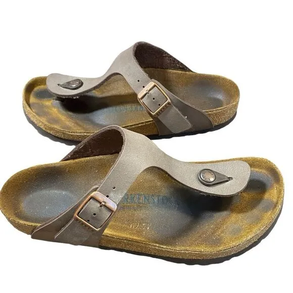 Women's Birkenstock Gizeh Birko-Flor Brown Thong Sandals Size 37