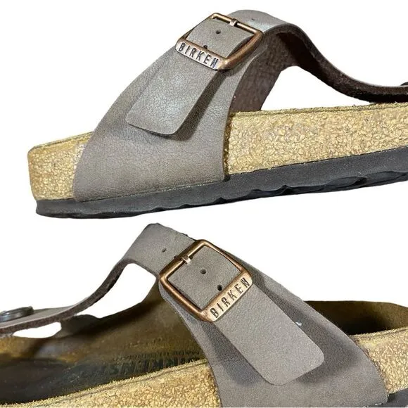 Women's Birkenstock Gizeh Birko-Flor Brown Thong Sandals Size 37