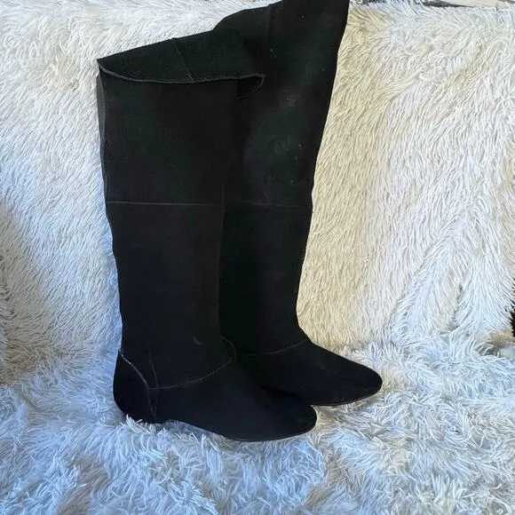Women's Chinese Laundry Black Suede Over-the-Knee Boots Size 40.5  9.5