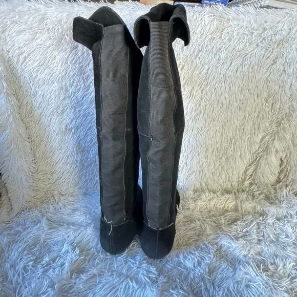 Women's Chinese Laundry Black Suede Over-the-Knee Boots Size 40.5  9.5