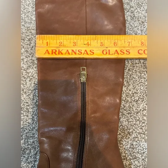 Women’s Size 7B Brown Leather‎ Coach Knee High Boots Della Calf