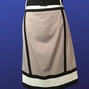 𝅺WORTHINGTON Color Block Straight/Pencil Skirt, BIack/“Greige”/White, Size 10