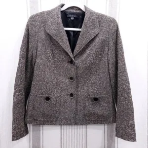 Y2K LAFAYETTE 148 NY Blazer Womens 4 Cropped Academia Tweed