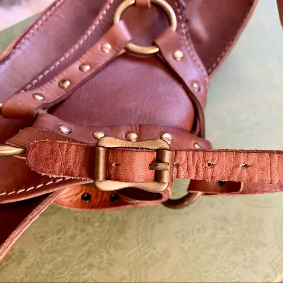 YIN Leather Sandals Gold Studded Thong Wedge Italy