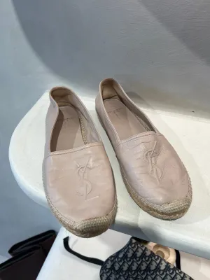 YSL Beige Leather Espadrilles, 39