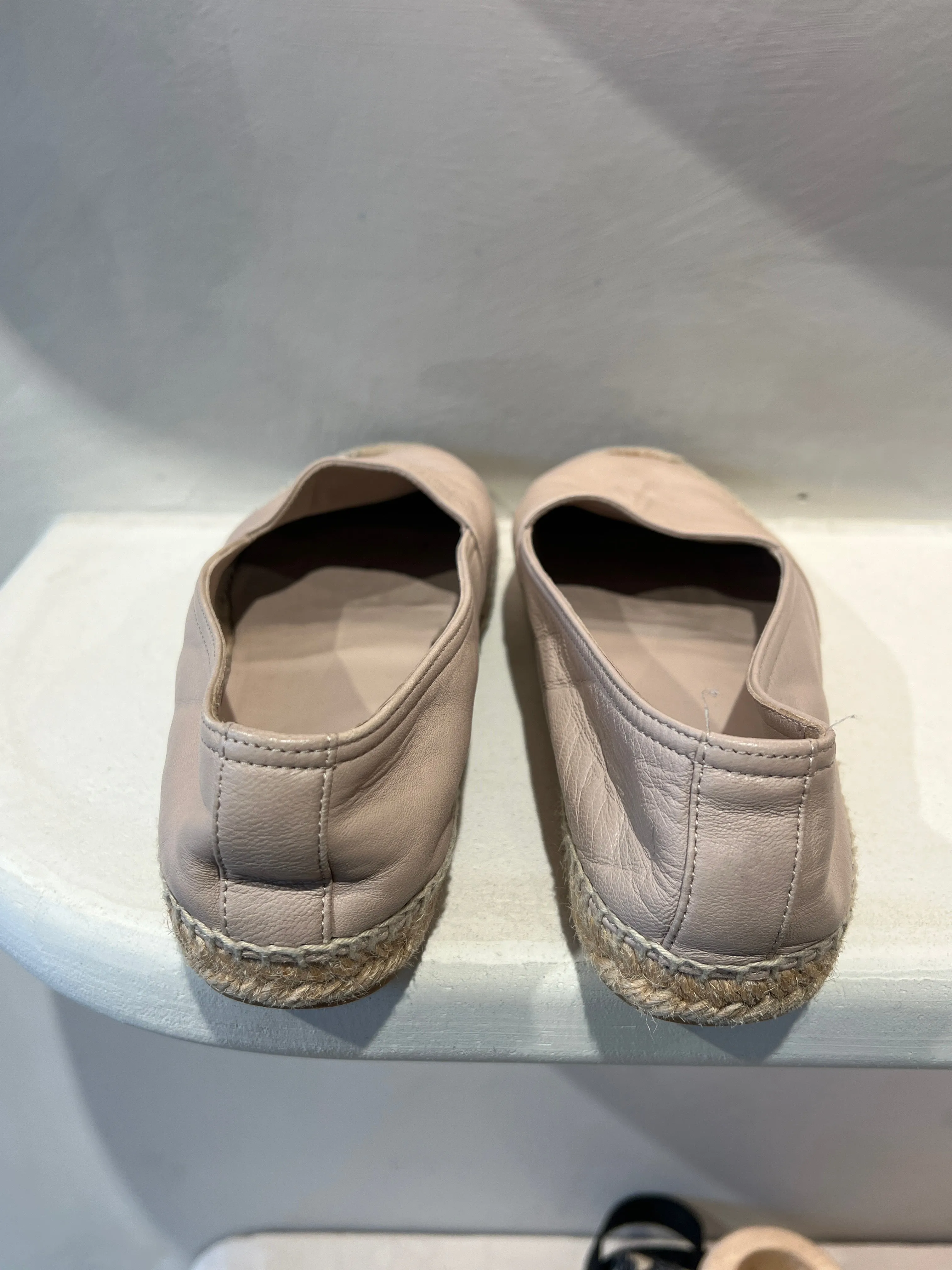YSL Beige Leather Espadrilles, 39