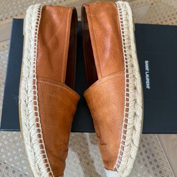 YSL SAINT LAURENT Brown Leather Espadrilles - EU 40 - M7.5/W9
