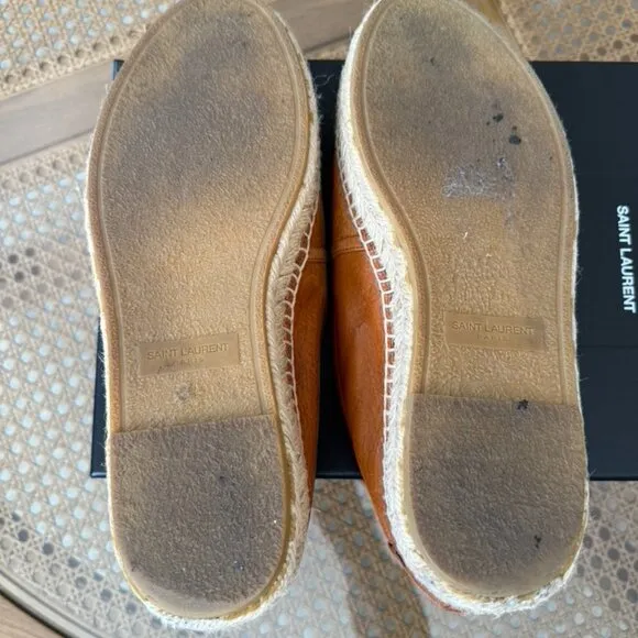 YSL SAINT LAURENT Brown Leather Espadrilles - EU 40 - M7.5/W9