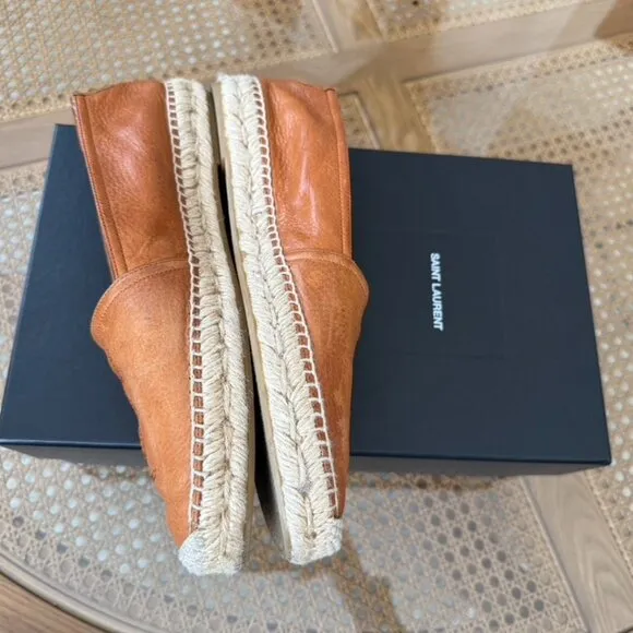 YSL SAINT LAURENT Brown Leather Espadrilles - EU 40 - M7.5/W9