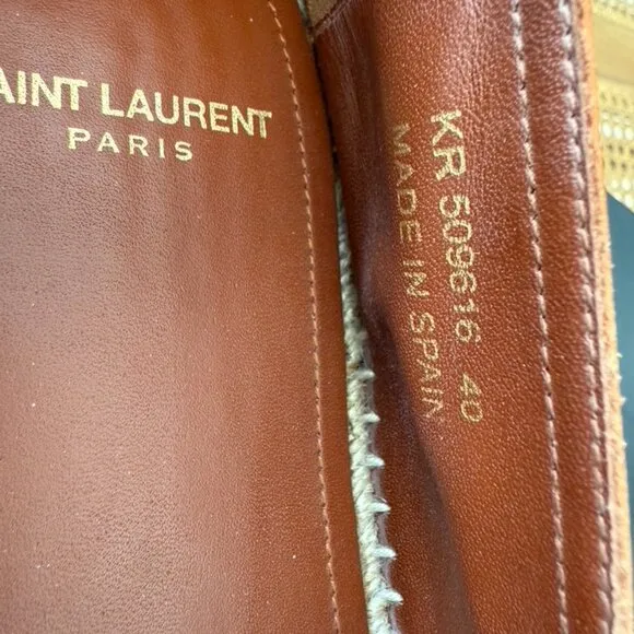 YSL SAINT LAURENT Brown Leather Espadrilles - EU 40 - M7.5/W9