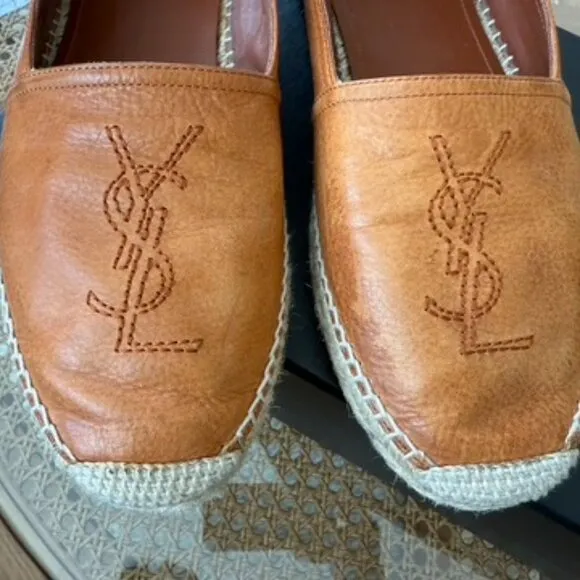 YSL SAINT LAURENT Brown Leather Espadrilles - EU 40 - M7.5/W9