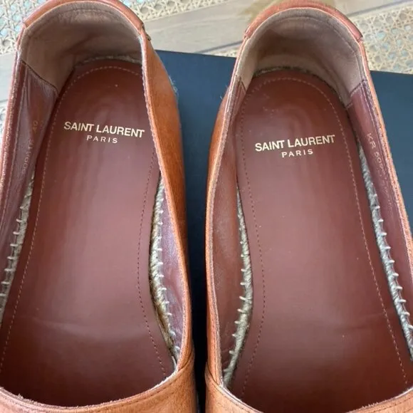 YSL SAINT LAURENT Brown Leather Espadrilles - EU 40 - M7.5/W9
