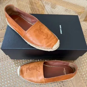 YSL SAINT LAURENT Brown Leather Espadrilles - EU 40 - M7.5/W9