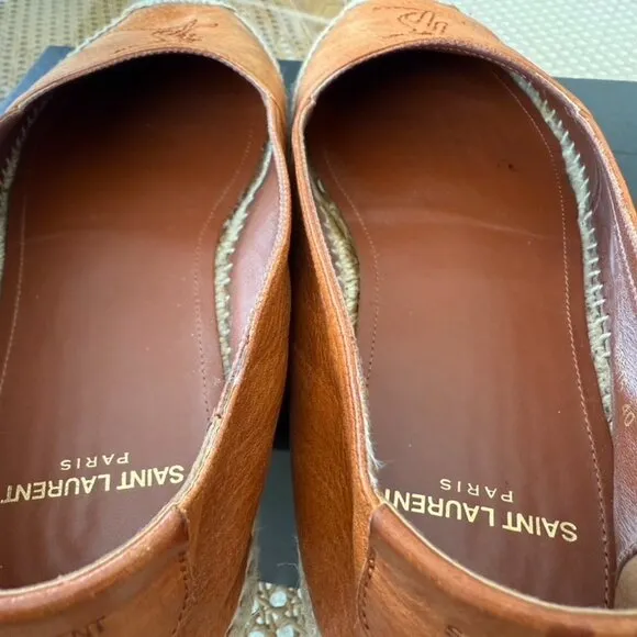 YSL SAINT LAURENT Brown Leather Espadrilles - EU 40 - M7.5/W9