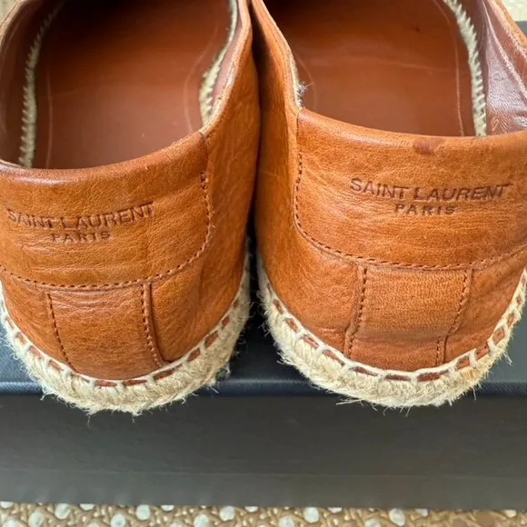 YSL SAINT LAURENT Brown Leather Espadrilles - EU 40 - M7.5/W9