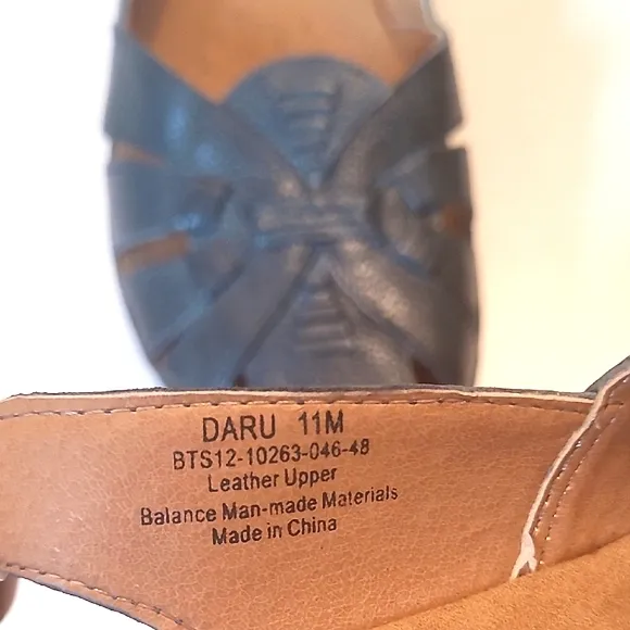 Yuu Leather Slingback Sandal Adjustable Heel Strap Cushion Sole Laser Cutout Toe