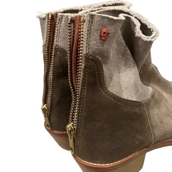 Zadig &amp; Voltaire Suede and Canvas Teddy Boots, Sz 7
