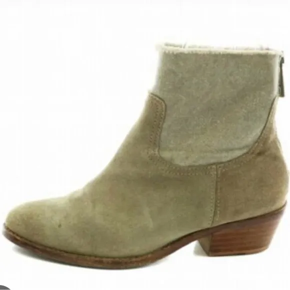 Zadig &amp; Voltaire Suede and Canvas Teddy Boots, Sz 7