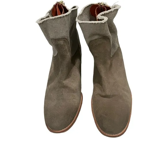 Zadig &amp; Voltaire Suede and Canvas Teddy Boots, Sz 7