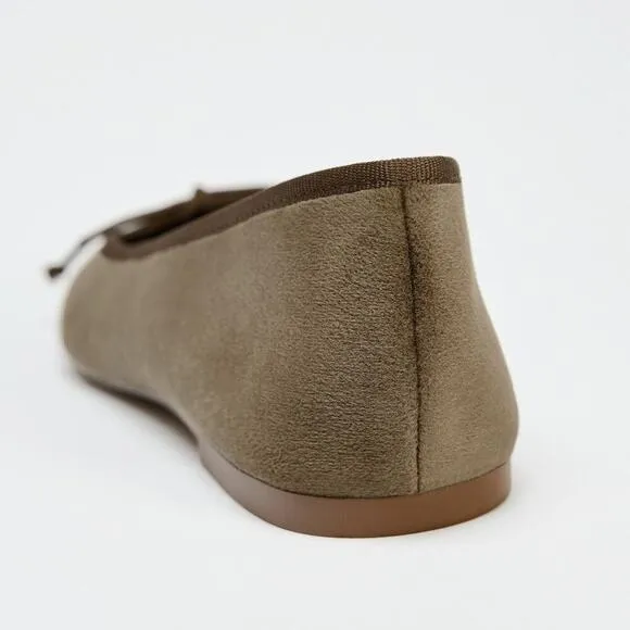 ZARA Bow Detail Ballet Flats NWT