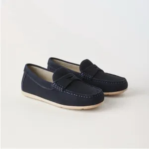 Zara kids, Navy blue, LEATHER LOAFERS