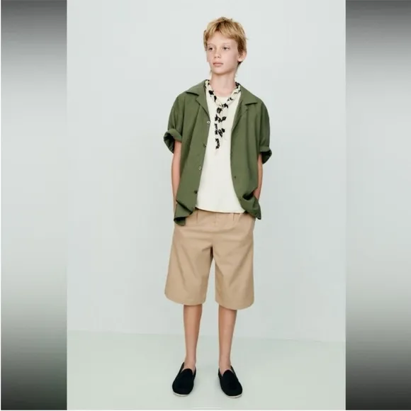 Zara kids, Navy blue, LEATHER LOAFERS