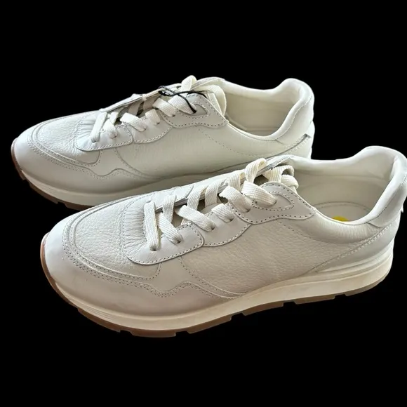 Zara Leather Off-White Sneakers‎ Size 9 NWT