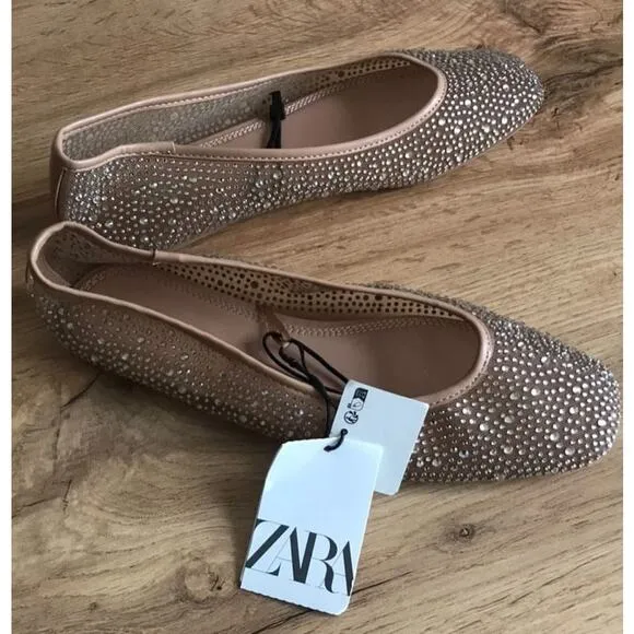ZARA Mesh Ballet Flats NWT
